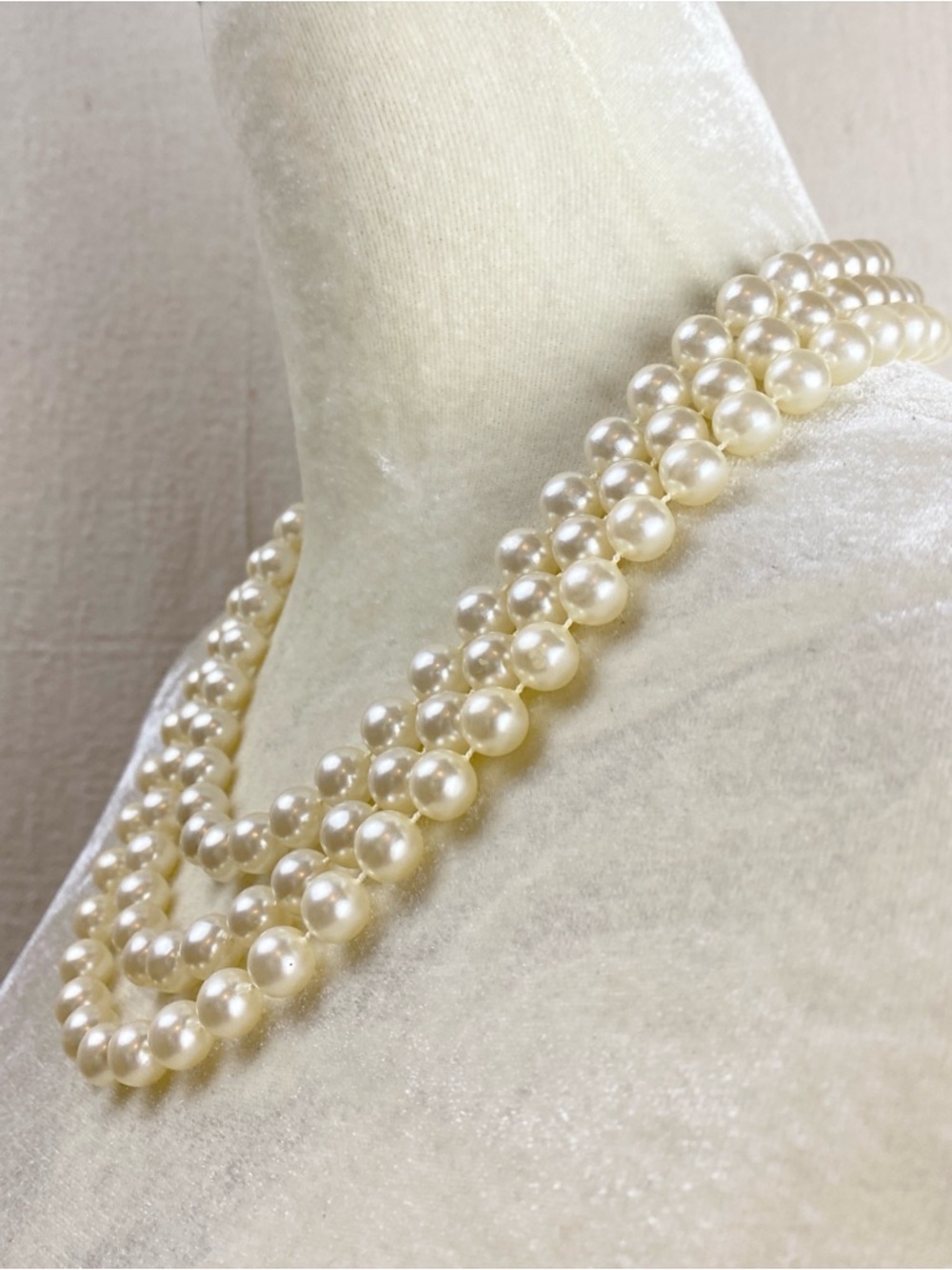 Classic Faux Pearl Multi-Strand Necklace - Cream Pearls - Picture 2 of 4
